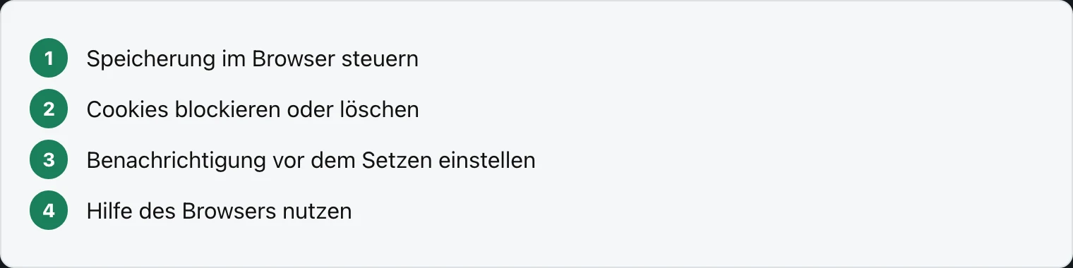 Vier Schritte zur Verwaltung von Cookies im Browser