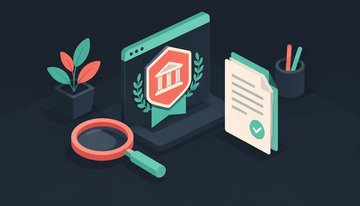 Isometric scene of checking a casino license footer