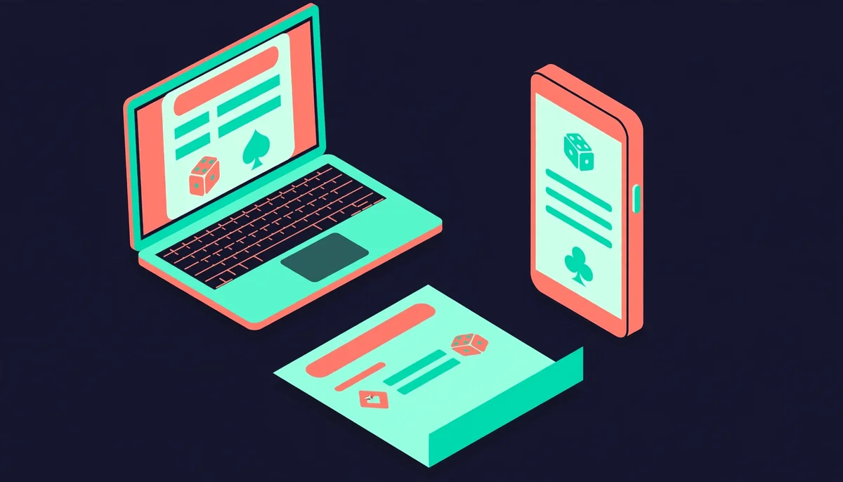 Isometric scene of devices for casino guide